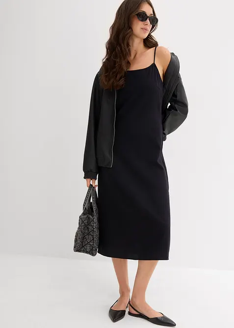 Robe à fines bretelles en flanelle 100% coton, bonprix