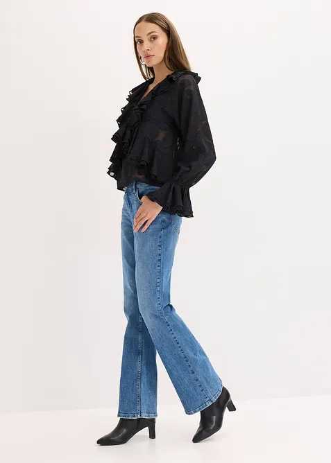 Blouse en mousseline légèrement transparente, bonprix