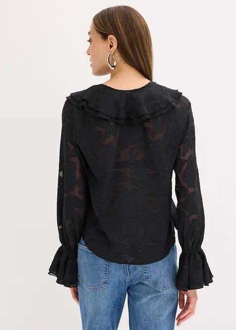 Blouse en mousseline légèrement transparente, bonprix