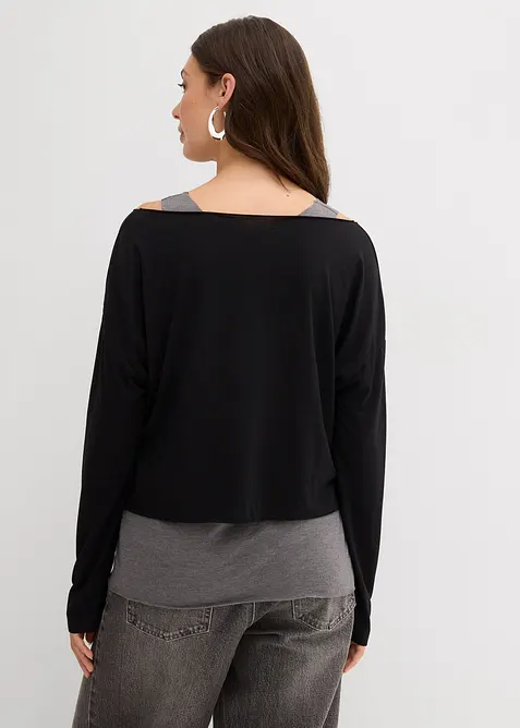 Top et T-shirt manches longues en jersey (ens. 2 pces), bonprix