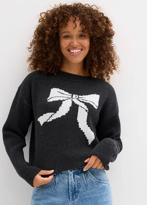 Strickpullover mit Schleife, bonprix