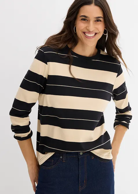 Langarmshirt aus schwerer Baumwolle, bonprix