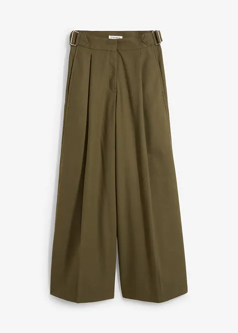 Pantalon en viscose mélangée avec boucles latérales, bonprix