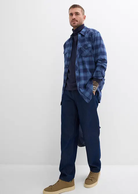 Jean droit à pinces, loose, bonprix