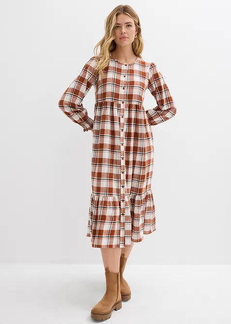 Robe midi en flanelle, bonprix