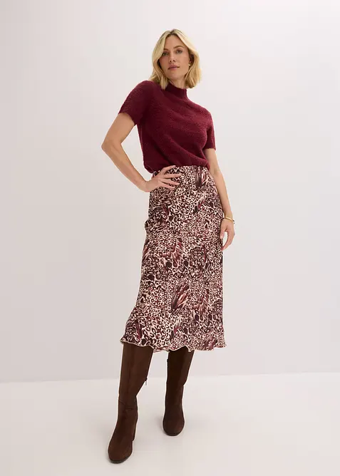 Jupe en satin texturé, bonprix