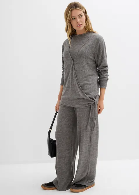 Gilet cache-cœur aspect maille, bonprix