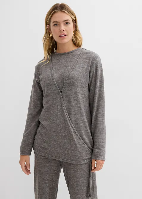 Gilet cache-cœur aspect maille, bonprix