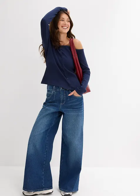 Geripptes Langarmshirt, bonprix