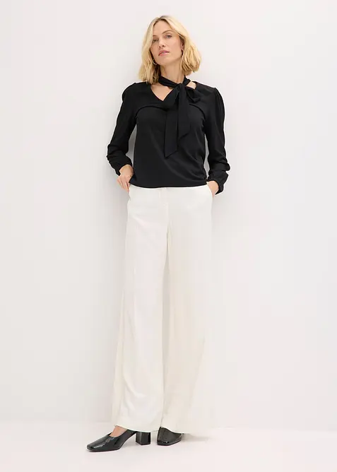 Struktur-Shirt mit abnehmbarer Schluppe, bonprix