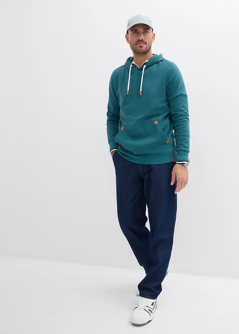 Sweat à capuche et détails enduits, bonprix