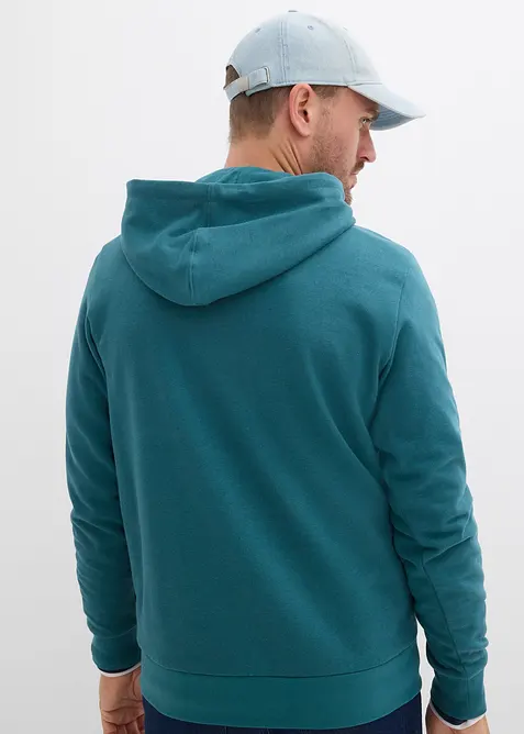 Sweat à capuche et détails enduits, bonprix