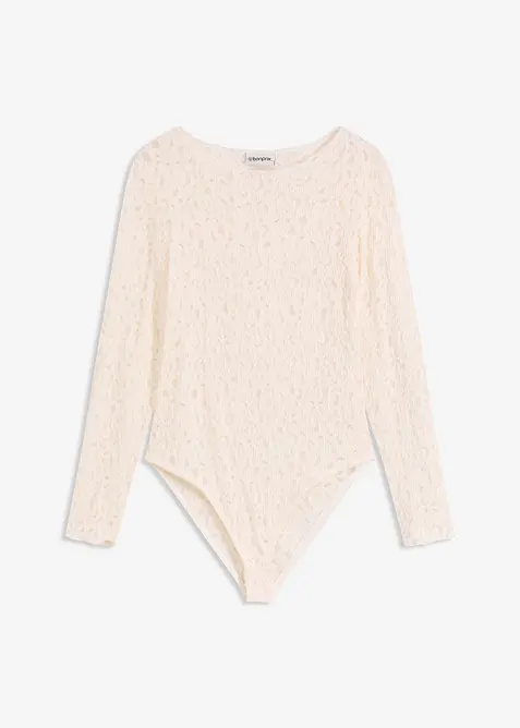 Spitzenbody mit flauschiger Oberfläche, bonprix