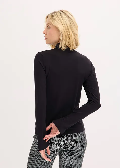 T-shirt col roulé avec boutons décoratifs, bonprix