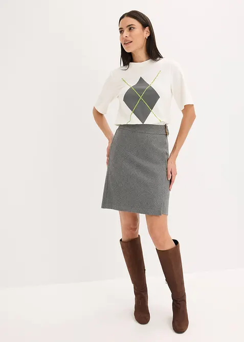 T-shirt manches coudes avec imprimé et sequins, bonprix