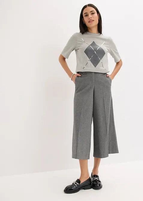 Halbarmshirt mit Pailetten und Druck, bonprix