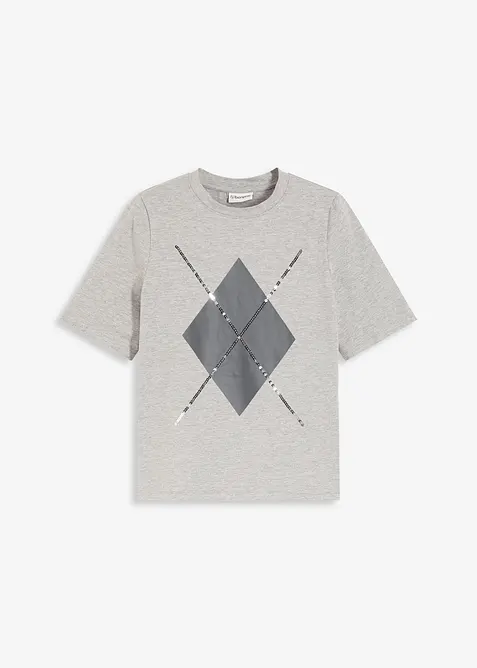 Halbarmshirt mit Pailetten und Druck, bonprix