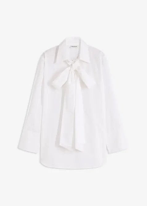 Chemisier à col lavallière 100 % coton, bonprix