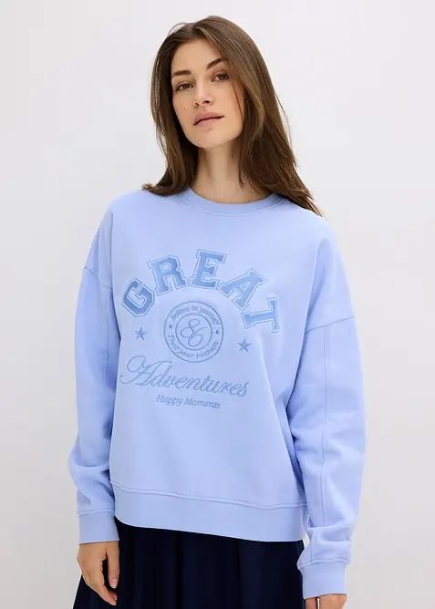 Oversize-Sweatshirt aus reiner Baumwolle, bonprix