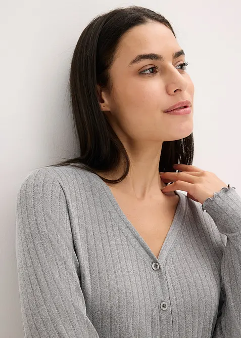 Loungewear Hausanzug aus weichem Pointelle-Jersey, bonprix