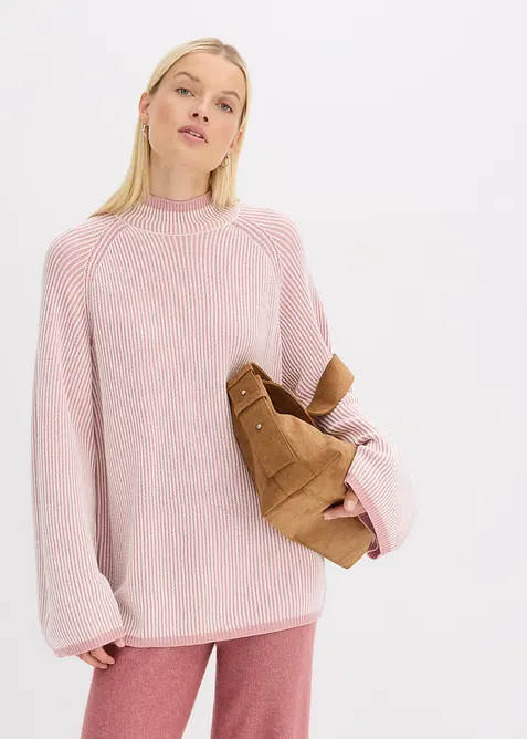 Oversize-Pullover mit Stehkragen, bonprix