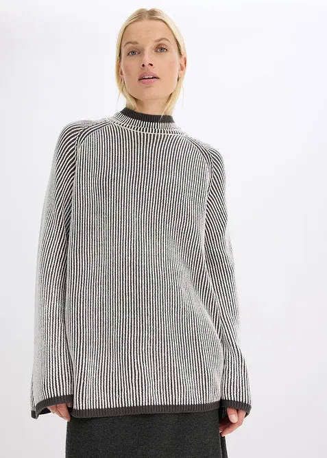 Oversize-Pullover mit Stehkragen, bonprix