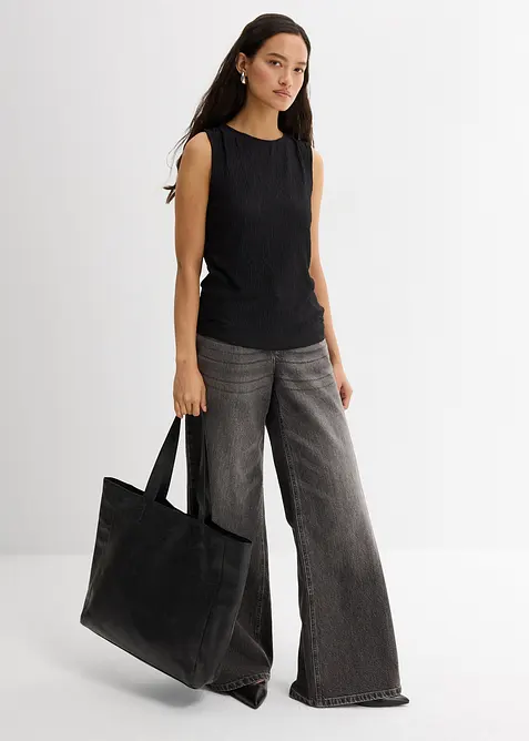 Top sans manches aspect froiss&eacute;, bonprix