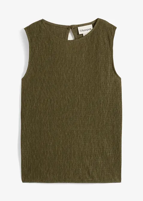 Top sans manches aspect froissé, bonprix