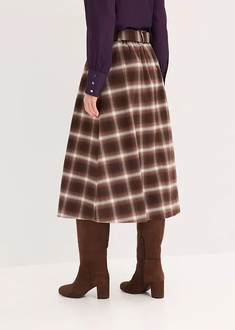 Karo Faltenrock und Gürtel (2-tlg.Set), bonprix