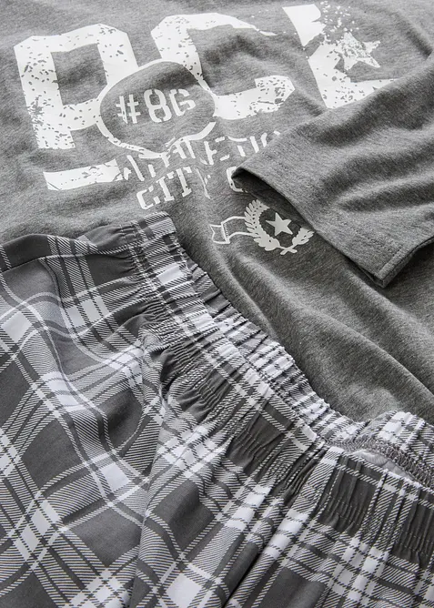 Pyjama mit Baumwolle und langen Ärmeln, bonprix