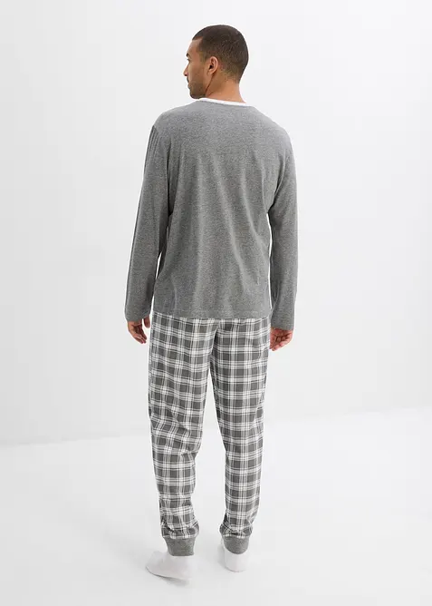 Pyjama mit Baumwolle und langen Ärmeln, bonprix