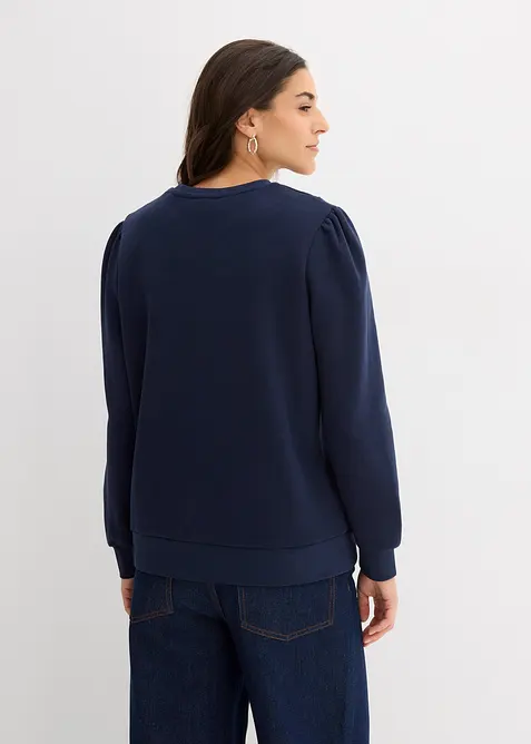Sweat-shirt en coton mélangé avec broderie, bonprix
