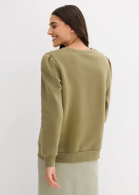 Sweat-shirt en coton mélangé avec broderie, bonprix