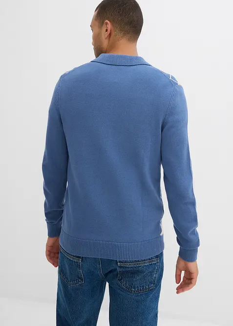 Pull polo à losanges 100% coton, bonprix