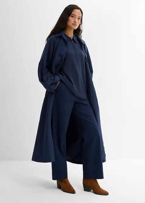 Pantalon large en coton extensible, longueur 7/8, bonprix