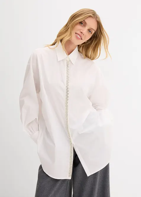 Hemdbluse mit Strass-Applikation, bonprix