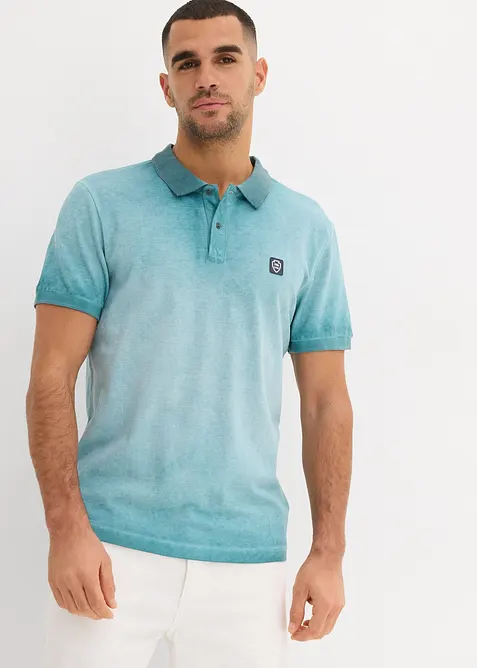 Piqu&eacute;-Poloshirt in gewaschener Optik, bonprix