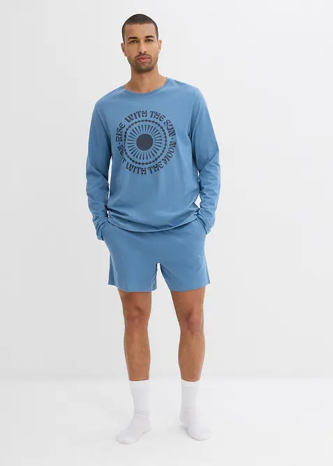 Pyjashorts à manches longues, 100% coton, bonprix