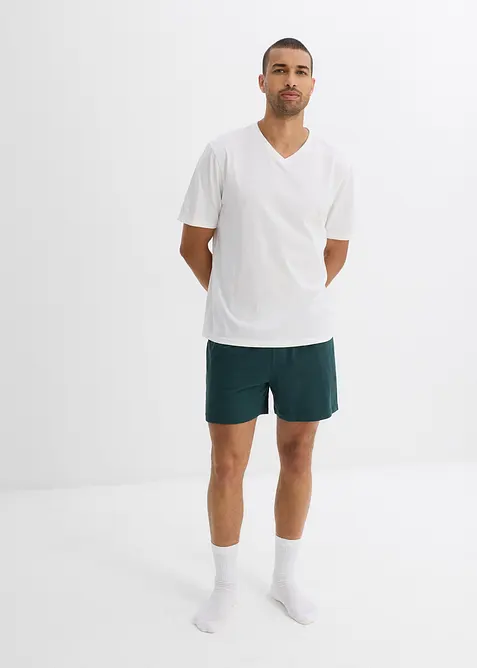 T-Shirt und 2 Pyjamaunterteile  aus reiner Bio-Baumwolle (3-tlg.Set), bonprix