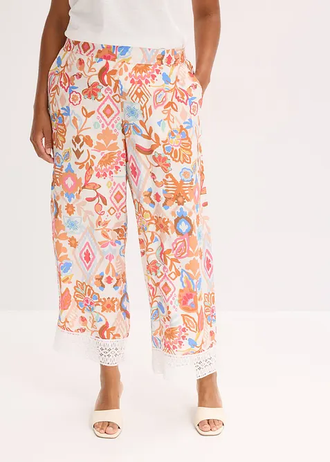 Pantalon avec bordure dentelle, bonprix