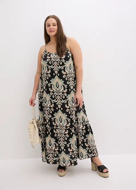 Trägerkleid aus strukturierter Viskose, bonprix