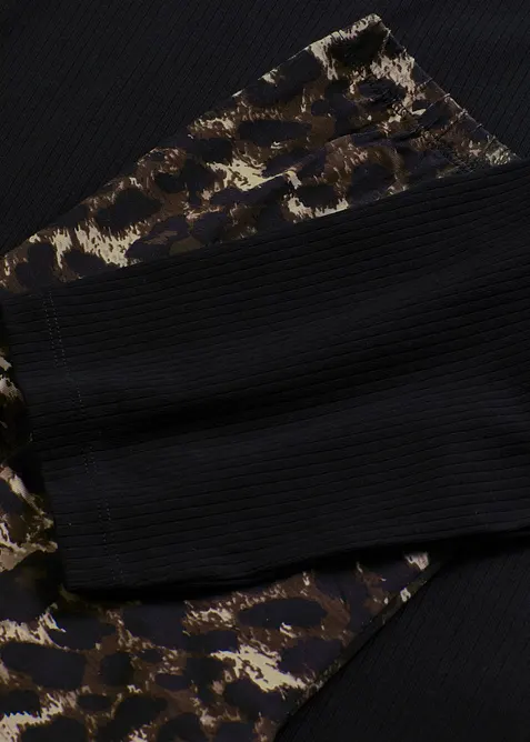 Pyjama mit Rippshirt und weiter Hose, bonprix