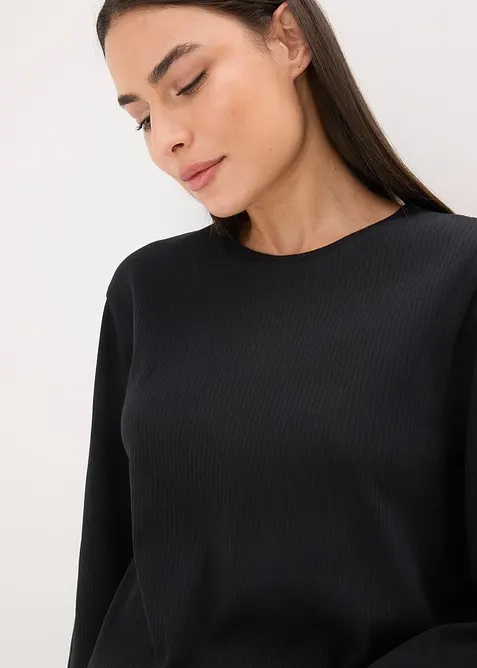 Pyjama mit Rippshirt und weiter Hose, bonprix