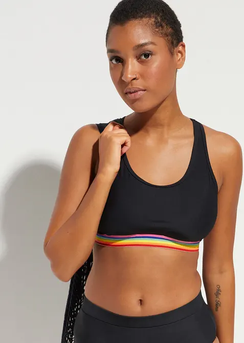 Haut de maillot brassière, maintien léger, bonprix