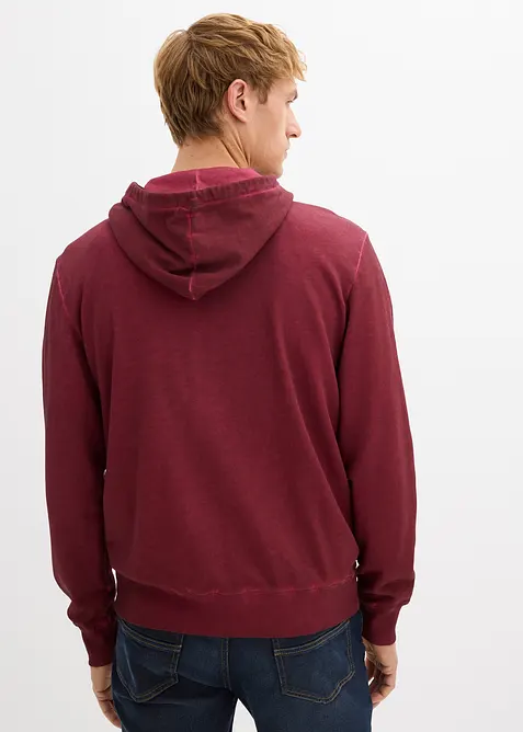 Sweat zippé à capuche, aspect délavé, bonprix