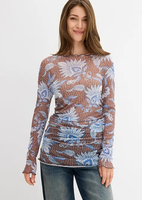 T-shirt manches longues en mesh fin, bonprix