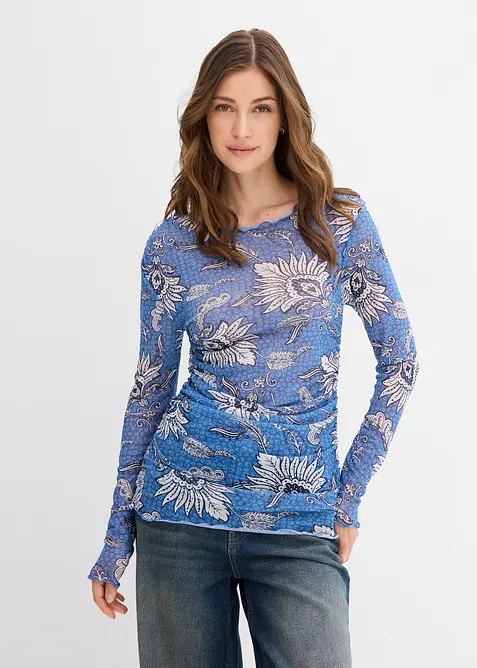 Langarmshirt aus feinem Mesh, bonprix