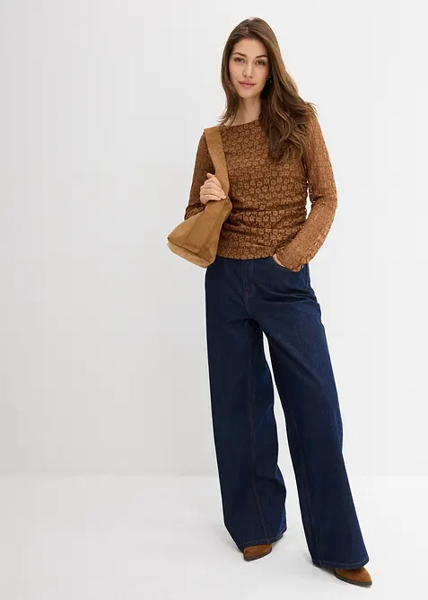 Langarmshirt aus Spitze, bonprix