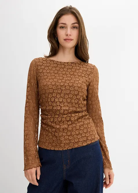 Langarmshirt aus Spitze, bonprix