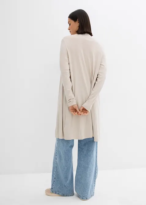 Gilet long et doux en viscose extensible, bonprix